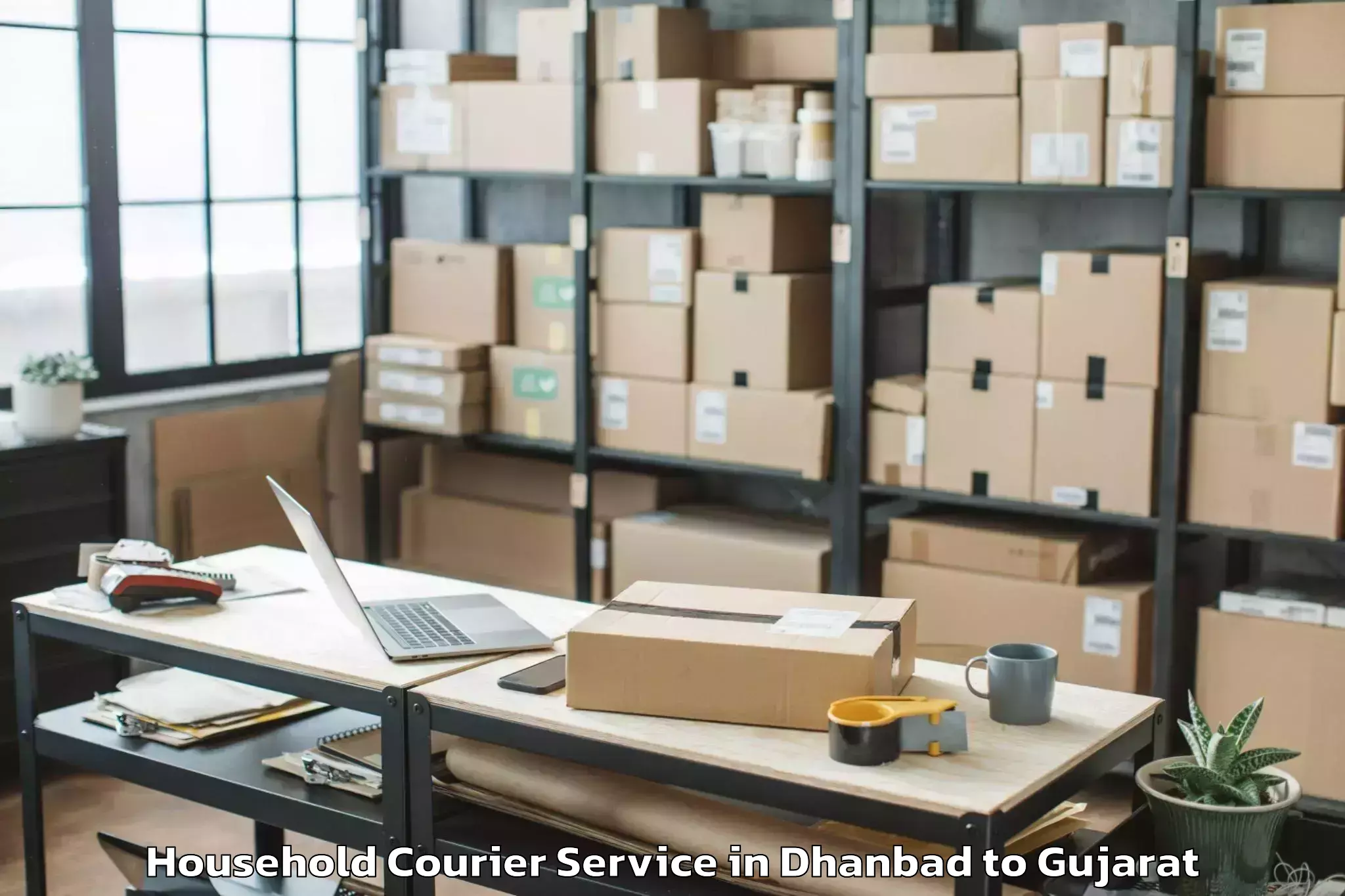 Reliable Dhanbad to Santalpur Household Courier